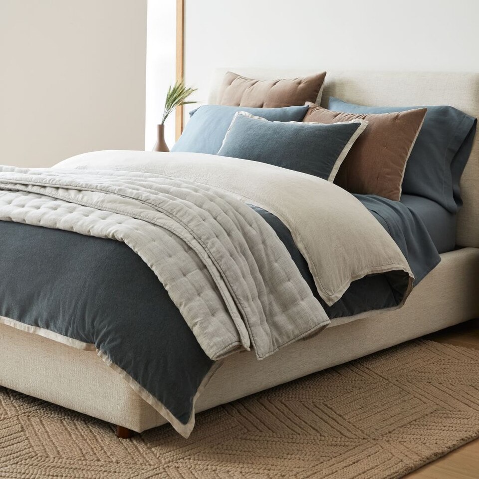 Classic Cotton Velvet Duvet Cover & Shams West Elm UK